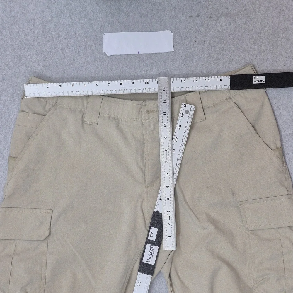 Under Armour Storm Men Pants 38/30 Khaki Cargo Ripstop Logo Loose 29